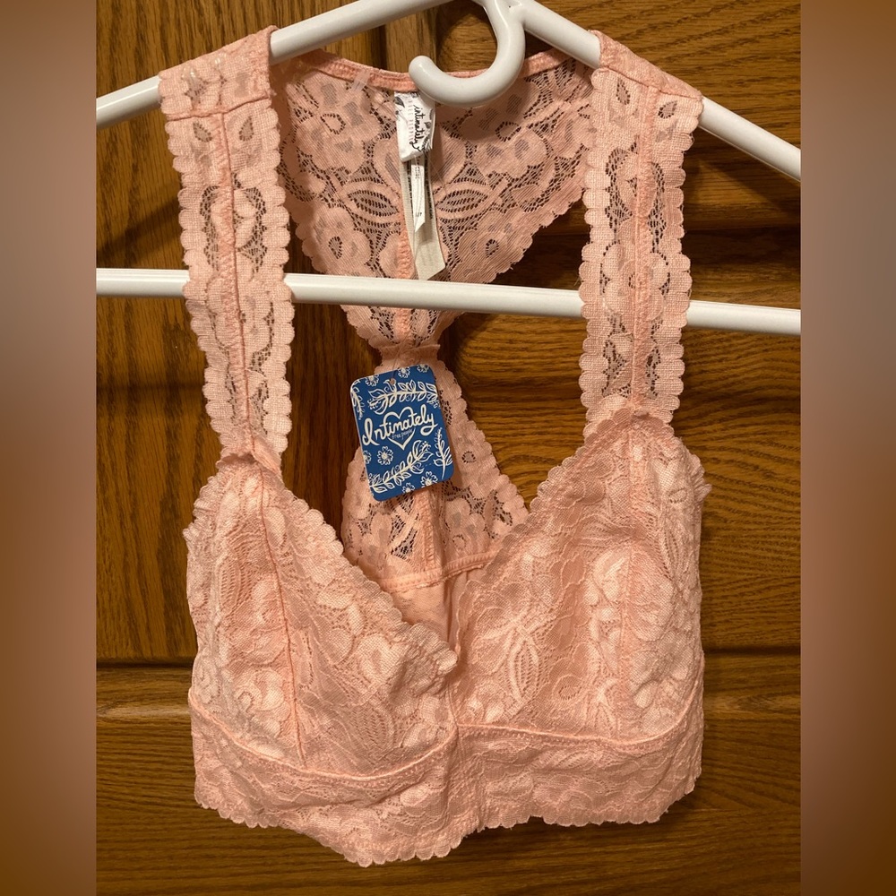 COPY - NWT Free People Galloon racer back lace bralette in blush intimately fre…